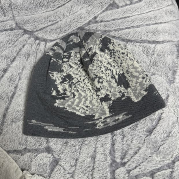 나체 자카드 비니 블랙 FLOW JACQUARD BEANIE 블루그레이