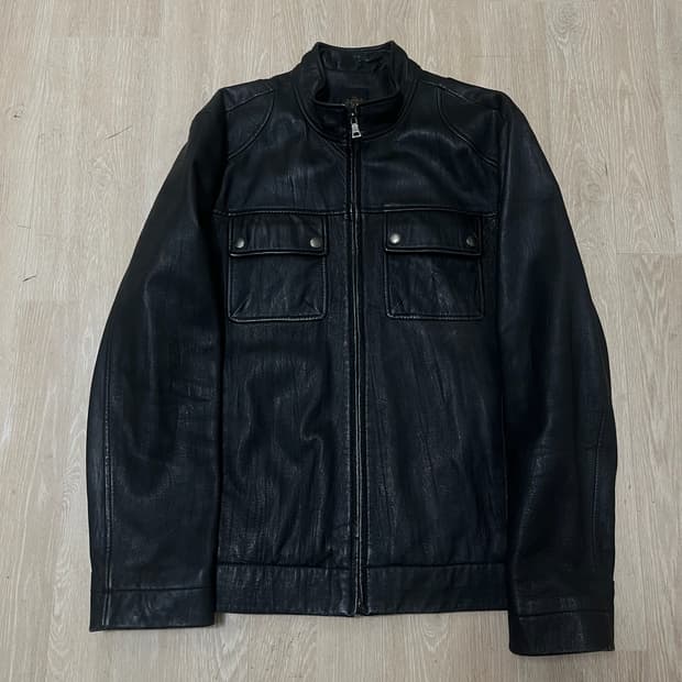 NII 남성 천연 양가죽 싱글 라이더 가죽자켓 M/95 