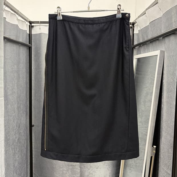 코스타스 무르쿠디스 사이드 지퍼 울 스커트