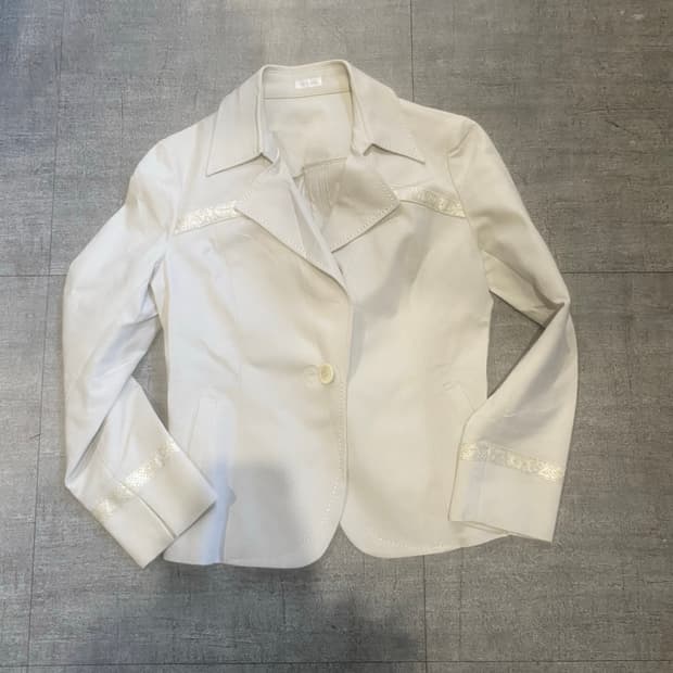 일본빈티지 Mlle 보헤미안긱시크y2k 뱀가죽 자켓 아이보리