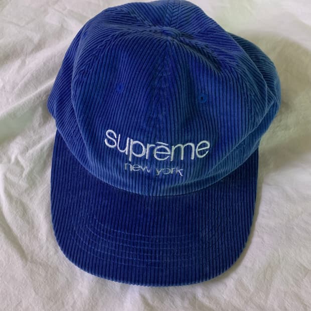 슈프림 코듀로이 캠프캡 블루 모지