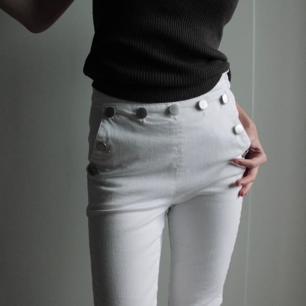 Maje button point skinny pants 
