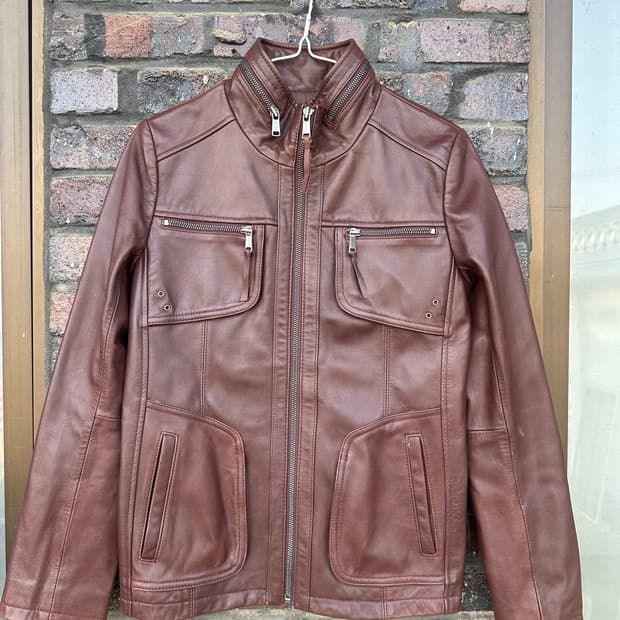 Andrew Marc 레더 자켓 브릭색