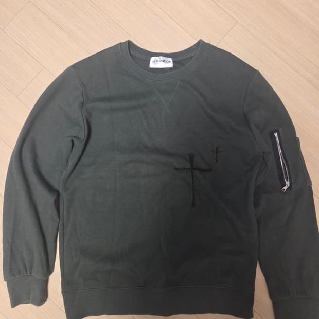 카키 커스텀 맨투맨