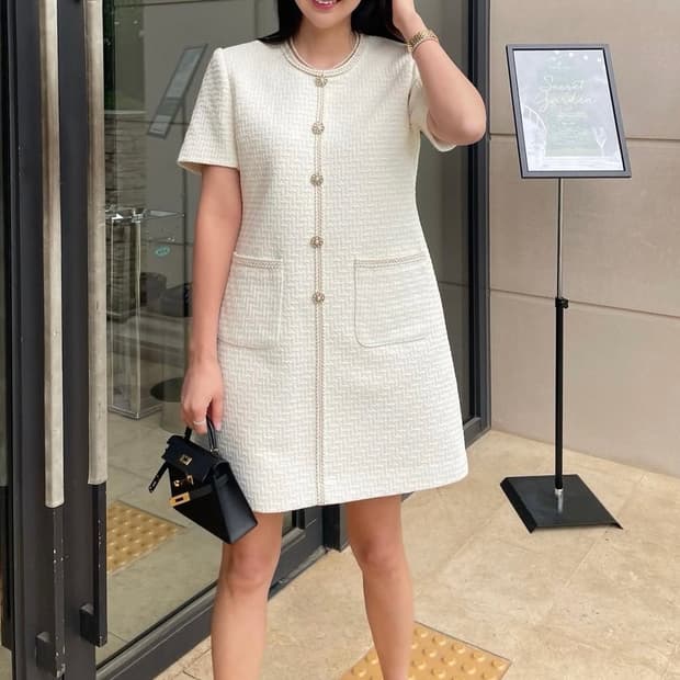 낸시렐라 우븐 트위드 원피스