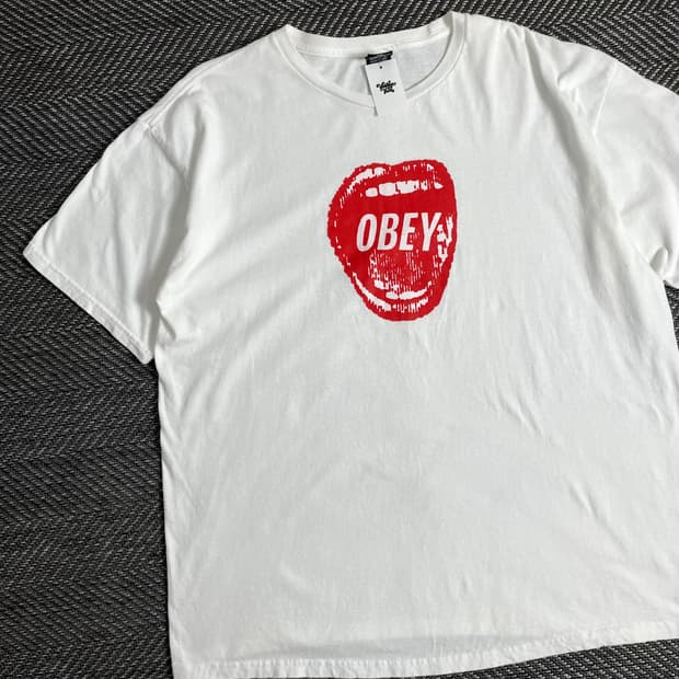 오베이 빅로고 프린팅 빅로고 박시핏 티셔츠y 2839