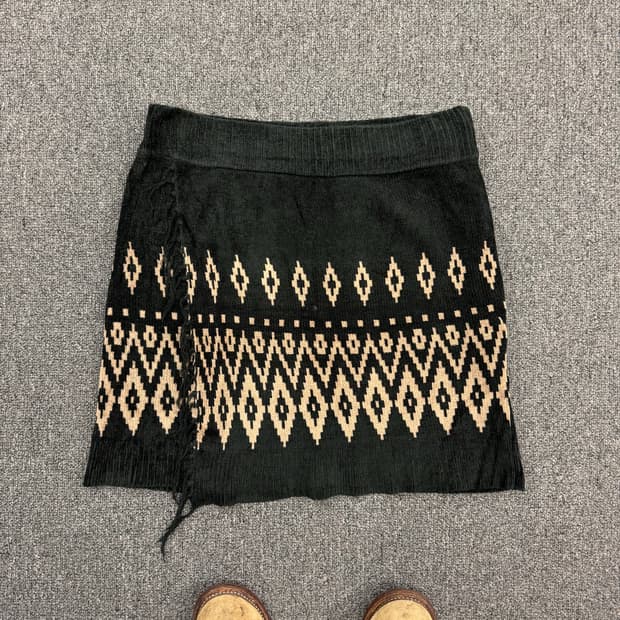 japanese vintage 패턴 니트 치마