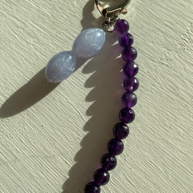 핸드메이드 퍼플 키링