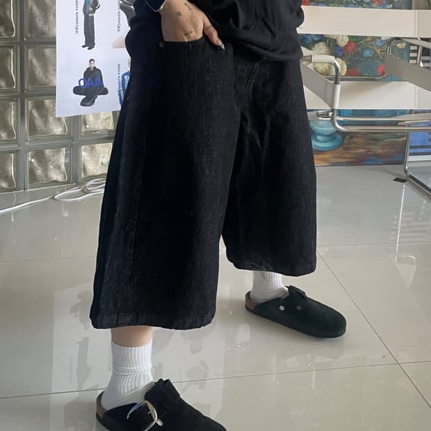 wide silhouette denim pants 와이드 실루엣 데님팬츠