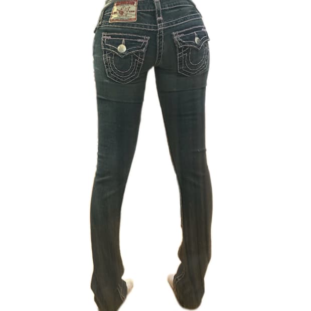 💜트루릴리전 로우라이즈 라벤더 스티치 데님 팬츠💜