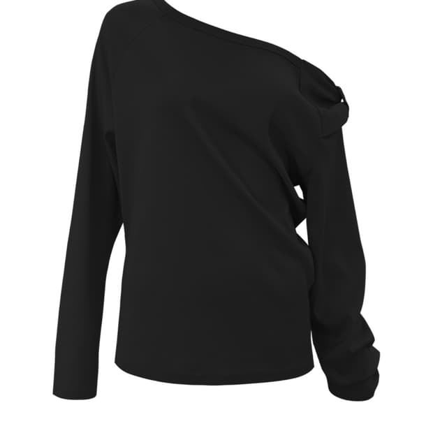 체메씨 BOW ONE-SHOULDER LONG SLEEVE 블랙