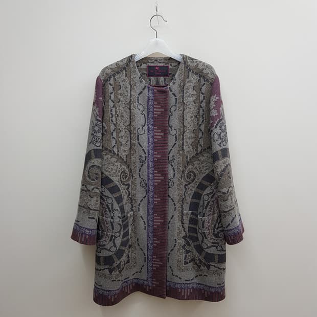 에트로 ETRO 페이즐리 자카드 간절기 코트 48사이즈