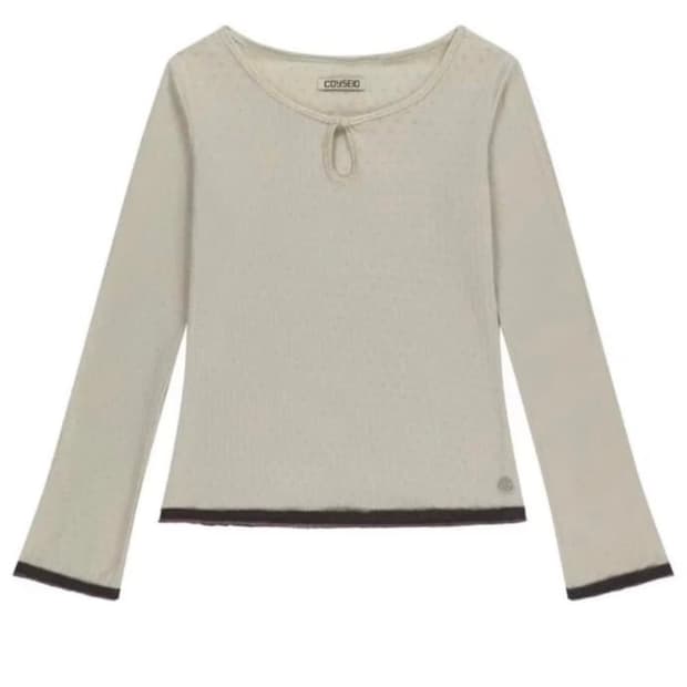 코이세이오 아일렛 레이스 롱슬리브 아이보리