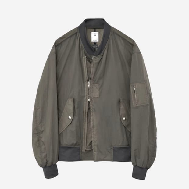 (상태 s급) 폴리테루 봄버자켓 올리브그레이 3size
