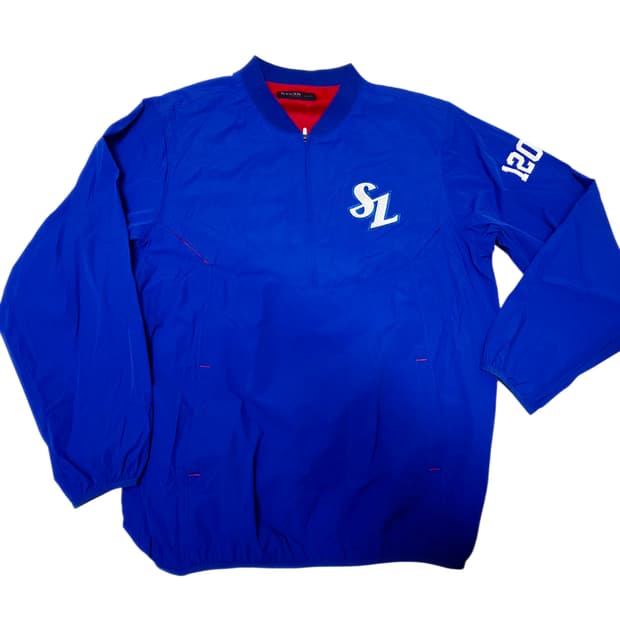 [삼성라이온즈] 희귀 '선수용 스타일' SL 로고 브이넥 아노락 바람막이