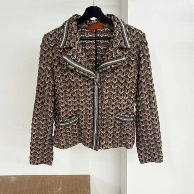 미쏘니 멀티컬러 니트 자켓