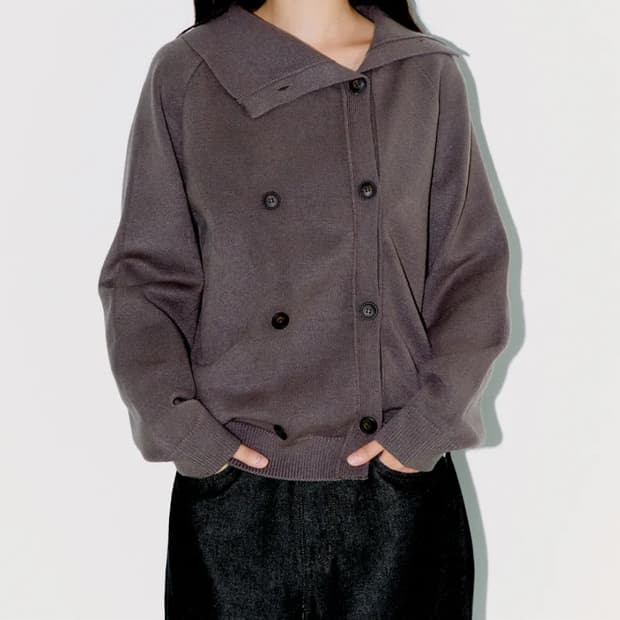 오피쉬 TWIN BUTTON CARDIGAN, BROWN