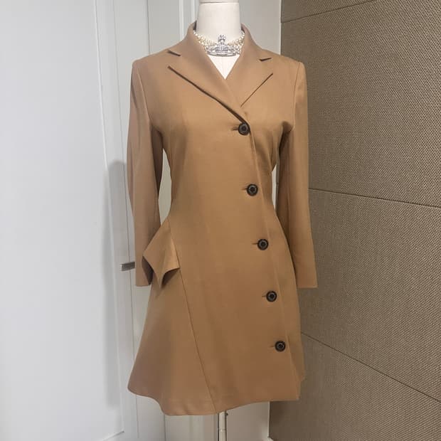 비비안웨스트우드 드레이핑 울 코트 겸 원피스