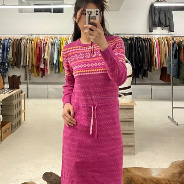 L.L. BEAN fair isle knit onepiece 페어아일