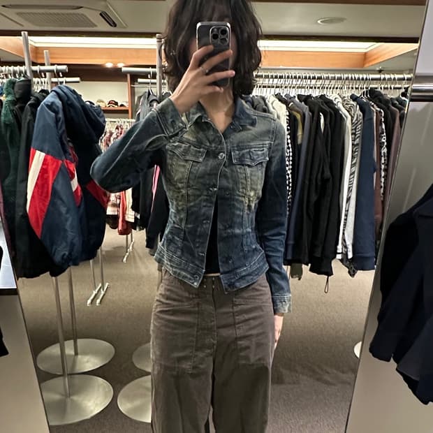 XS)G-STAR 빈티지 여성 워싱 데님 트러커 자켓