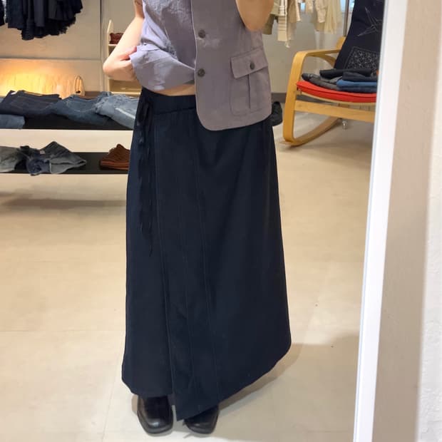 COMME CA DU MODE_long wrap skirt