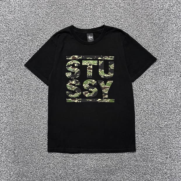 Name : 스투시 카모 빅로고 블랙컬러 반팔티 :) 