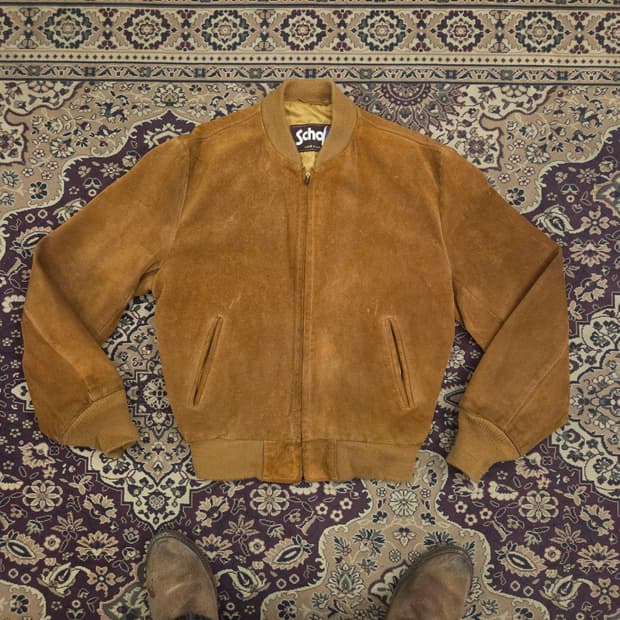 80-90s schott 쇼트 스웨이드 자켓 40 