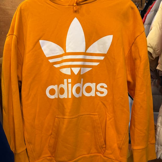 아디다스 트레포일 오렌지 후드티