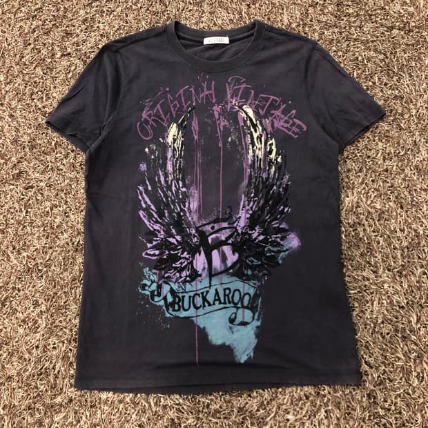 L 버커루 Y2K 오리엔탈 펑크 티셔츠