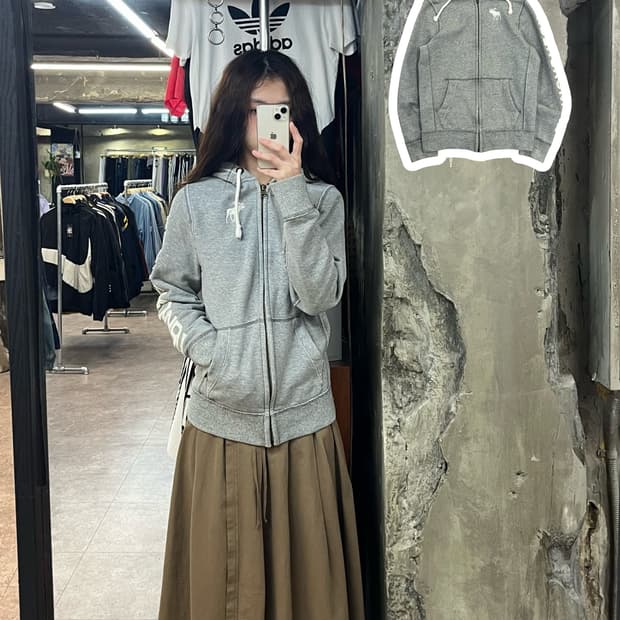 아베크롬비 기모 후드집업 그레이 S #csz2364