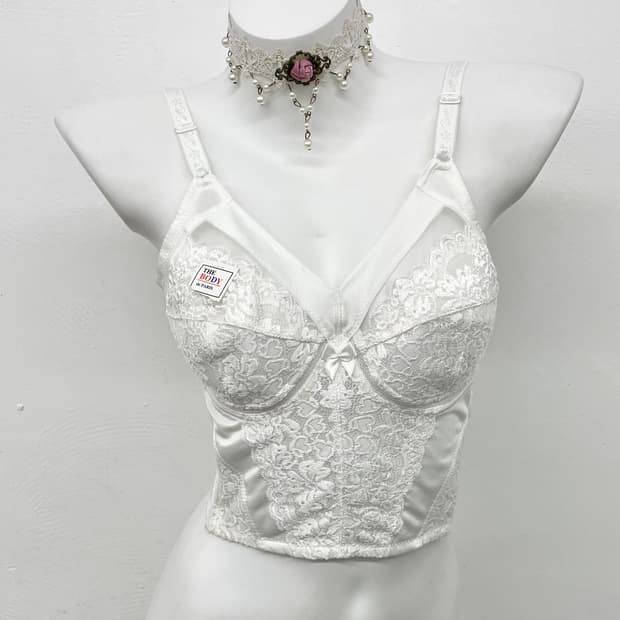 화이트 레이스 코르셋