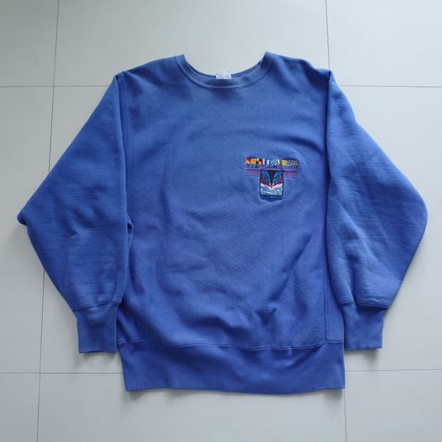 90s 챔피온 리버스위브 맨투맨 L (블루) 미국생산
