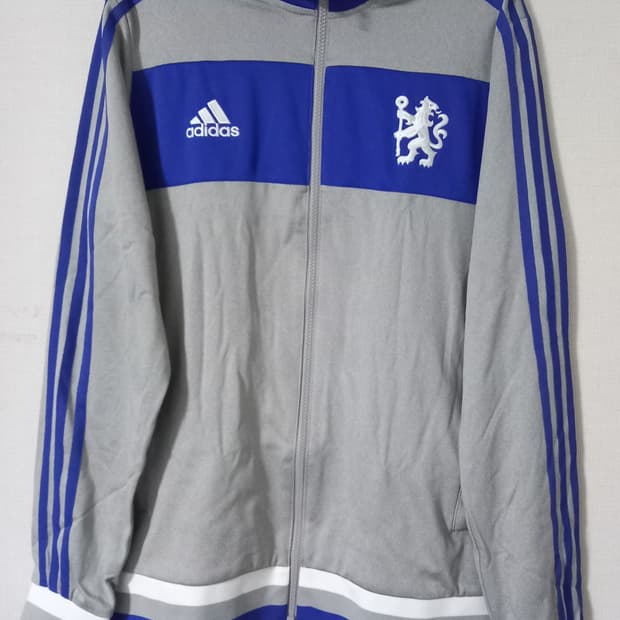 아디다스 첼시 그레이 블루 트랙탑 져지집업 100/L