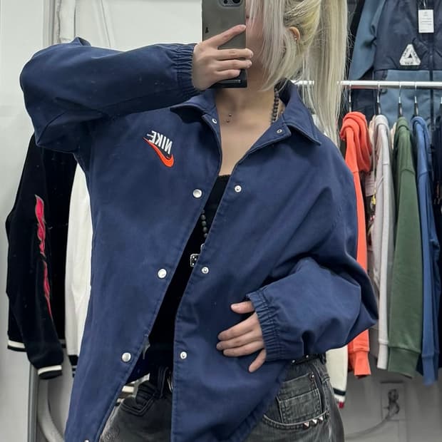 나이키 NSW 빅로고 퀼팅 코치자켓 