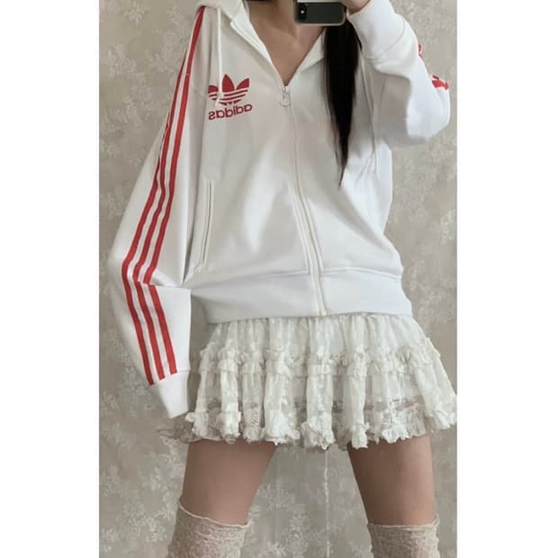 (대장)아디다스 레드라인 후드집업