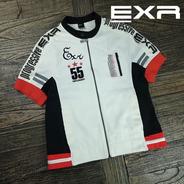[EXR] Y2K 빈티지 레이싱 스포츠 반팔 져지 집업 자켓 M19718