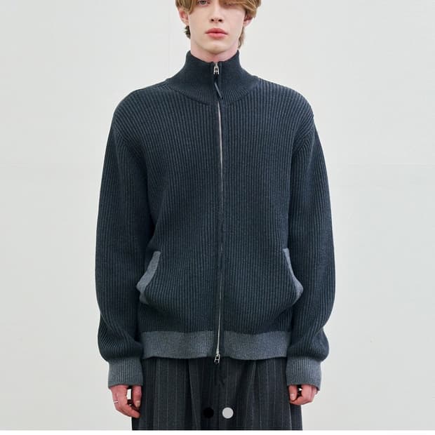 노운 집업 니트 가디건