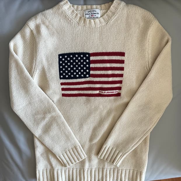 폴로 진스 성조기 니트 스웨터 M