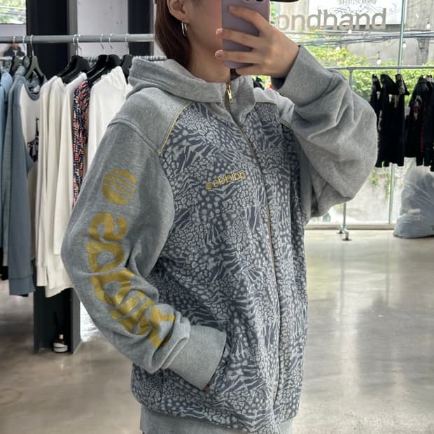 아디다스 네오 하이넥 프린팅 후드집업