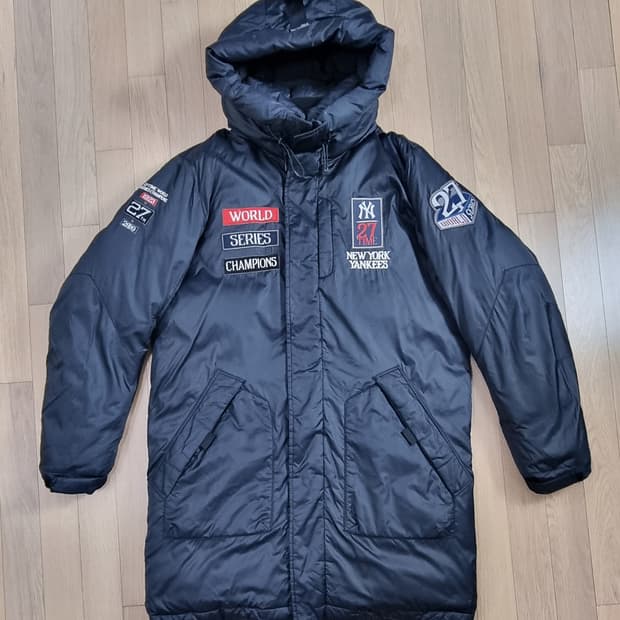 MLB 뉴욕양키즈 월드 챔피언 덕다운 롱패딩 L _ 남성,사진확인