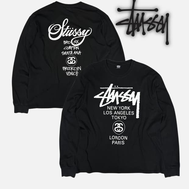 STUSSY world tour logo t-shirt