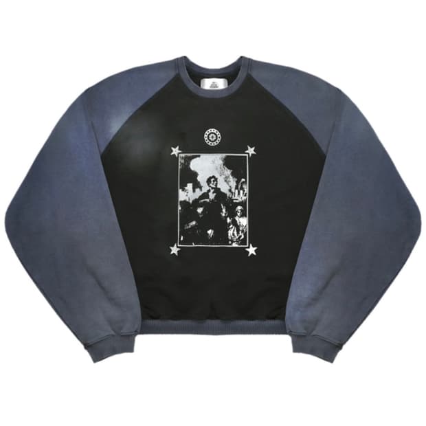 [L] MJD X QAP 컴뱃 히어로 크롭 크루넥 블랙네이비