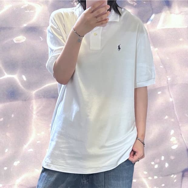 폴로 랄프로렌 PK 반팔 카라 티셔츠 화이트 M 