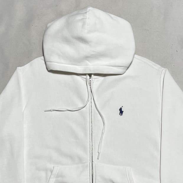 S 폴로랄프로렌 여성용 화이트 후드집업