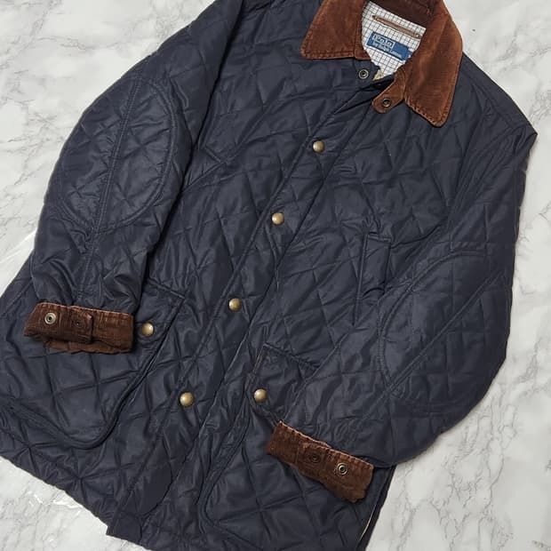 폴로 랄프로렌 퀄팅 코듀로이 네이비 자켓