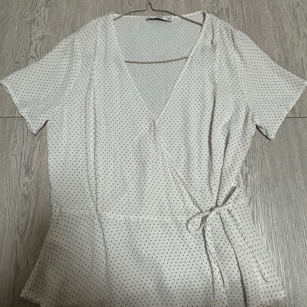 빈티지 모리걸 느낌 도트 블라우스 M