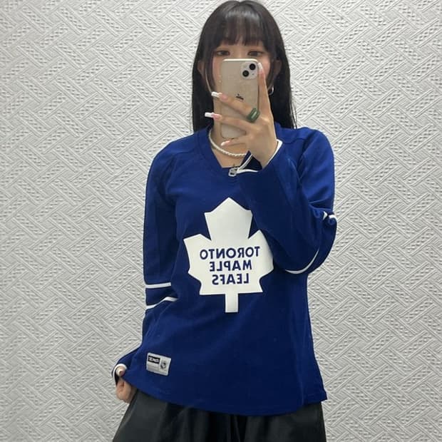 리복 NHL 토론토 메이플 리프스 하키 져지 롱슬리브 L C13595