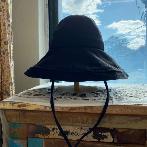 린넨면혼방 블랙 버킷햇