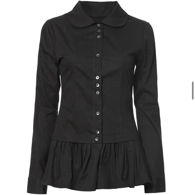 [2]플레어업 프릴 셔츠 블랙