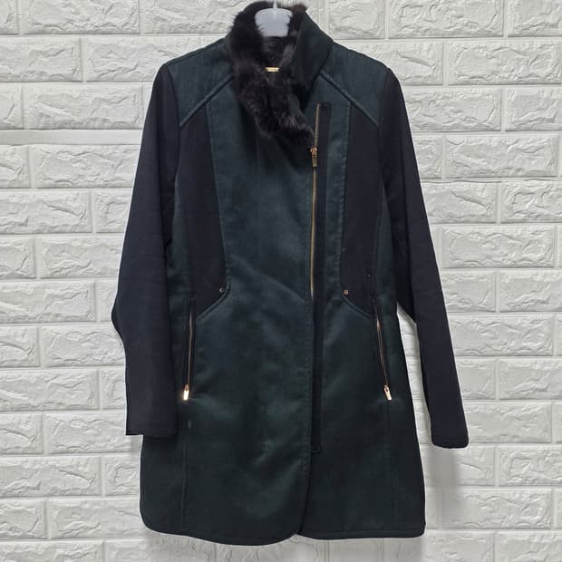 택포) Zishen 내피 여우 퍼 100% 코트